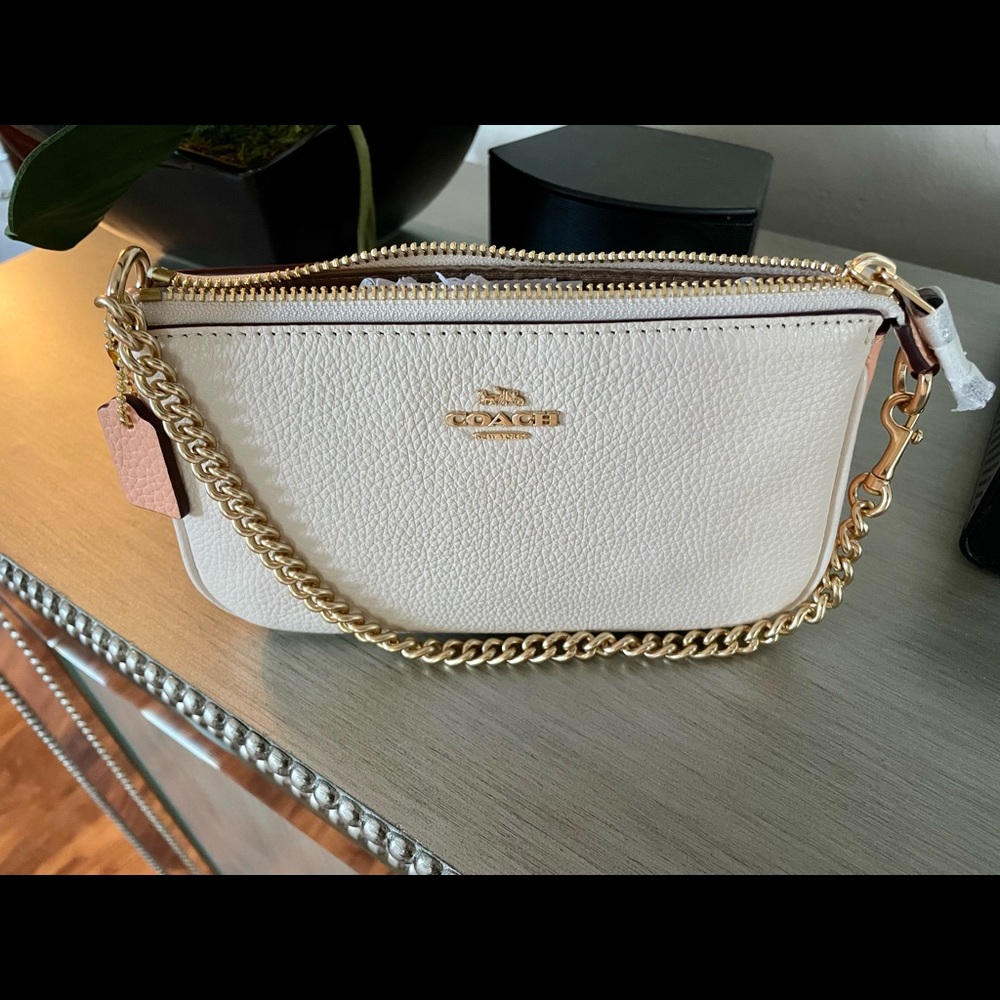 Coach mini purse. Off white and light pink accent. NWT